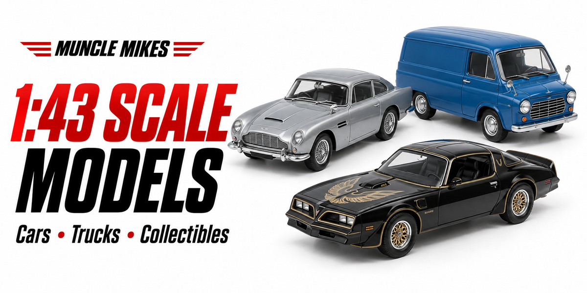 Muncle Mikes 1:43 scale collection artwork: cars, trucks and military models