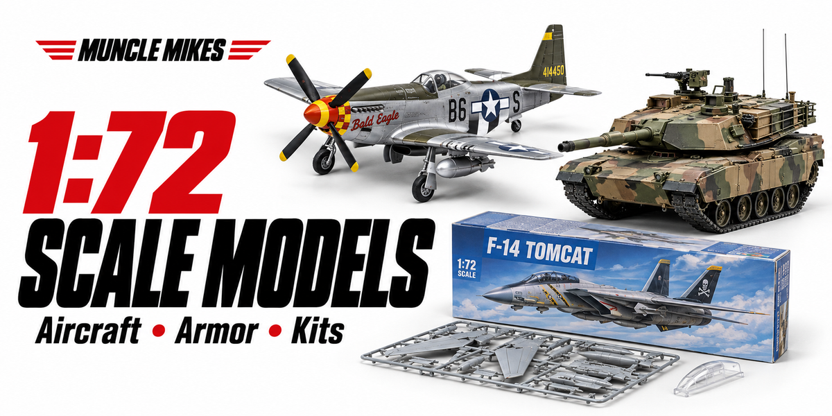 Muncle Mikes 1:72 scale collection artwork: aircraft, military vehicles and model kits