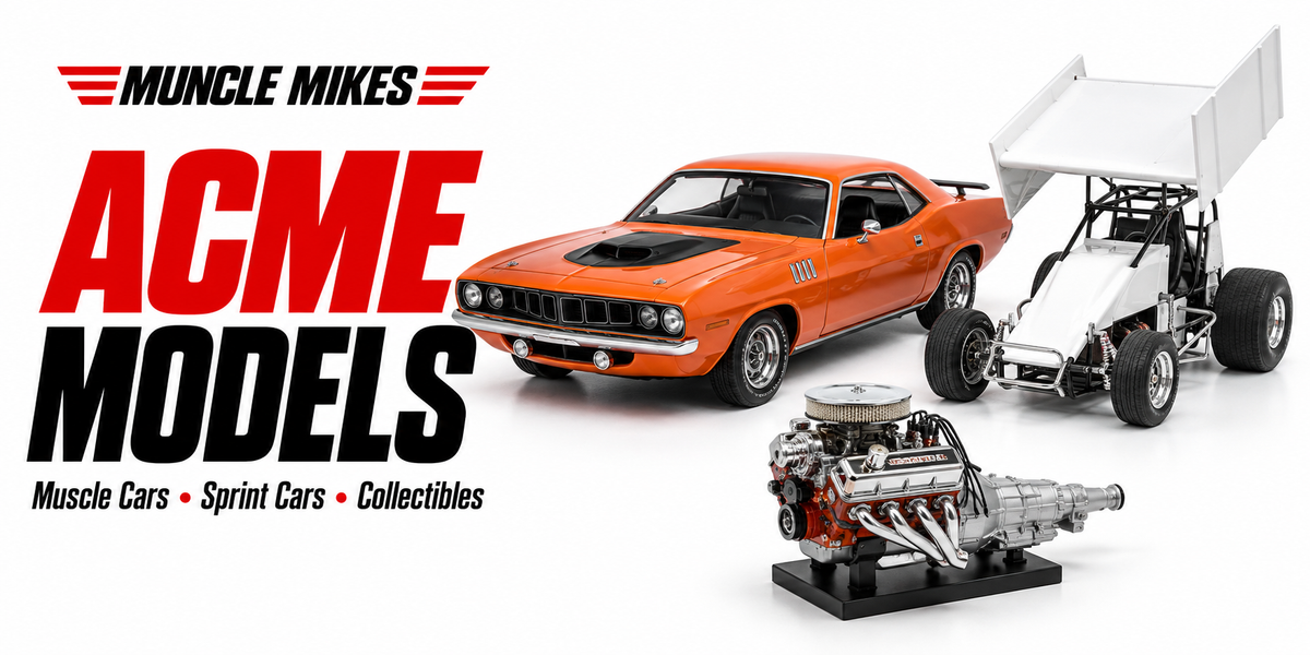 Muncle Mikes acme models collection artwork: Muscle Cars, Sprint Cars, Collectibles