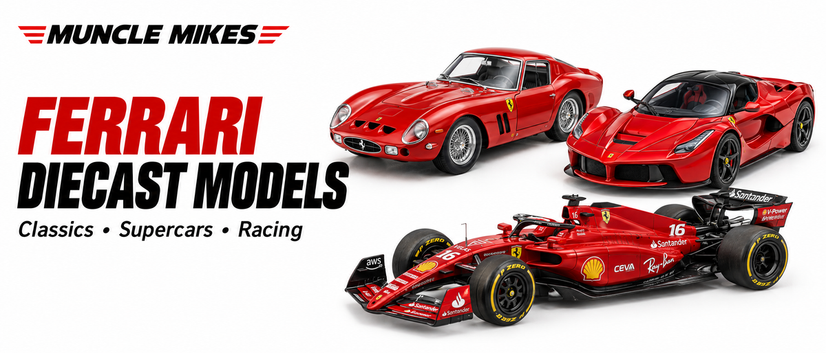 Muncle Mikes Ferrari diecast models collection artwork: Classics, Supercars, Racing