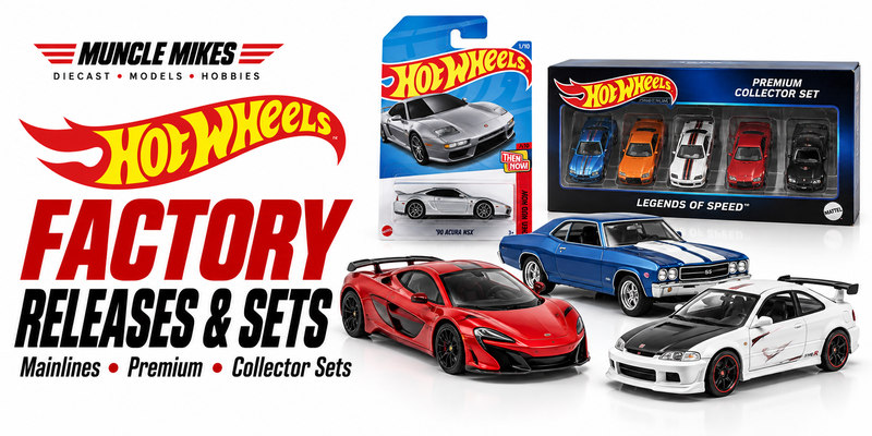 Muncle Mikes Hot Wheels factory releases and sets collection artwork: Mainlines, Premium, Collector Sets