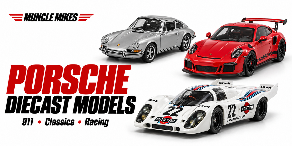 Muncle Mikes Porsche diecast models collection artwork: 911, Classics, Racing