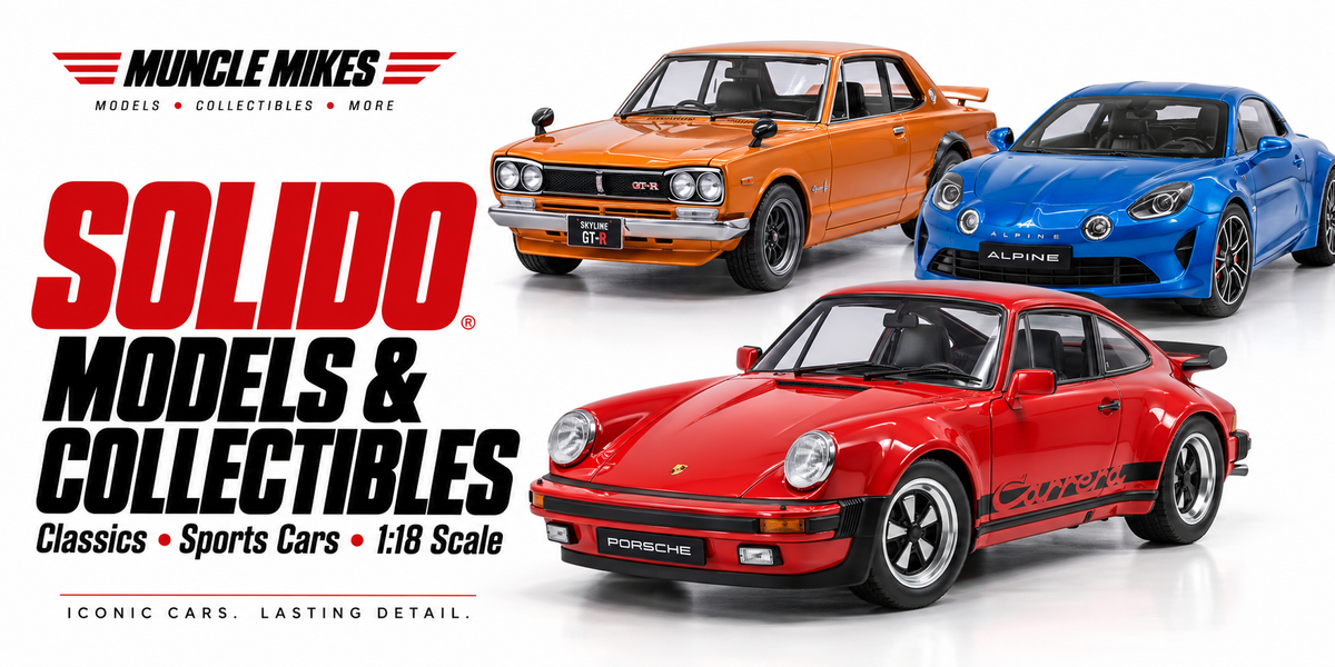 Muncle Mikes Solido models collection artwork: Classics, Sports Cars, 1:18 Scale