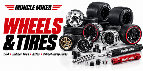 Muncle Mikes wheels and tires collection artwork: 1:64, Rubber Tires, Axles, Wheel Swap Parts