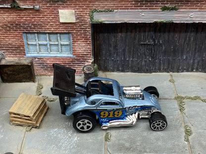 Loose Hot Wheels Fiat 500C Dragster – Blue #919 | Cartoon Drag Racing Casting History