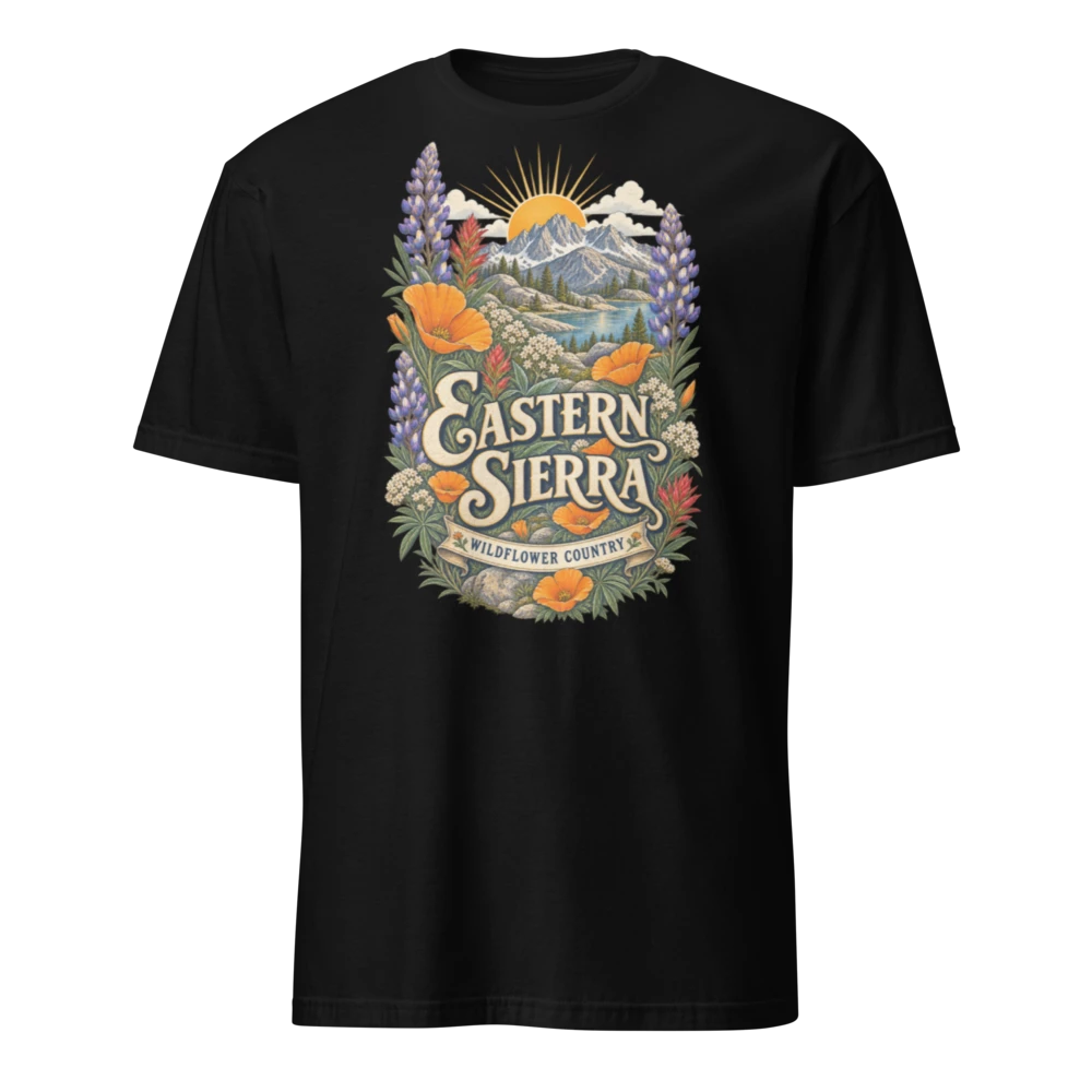Eastern Sierra Wildflower Country unisex T-shirt product mockup