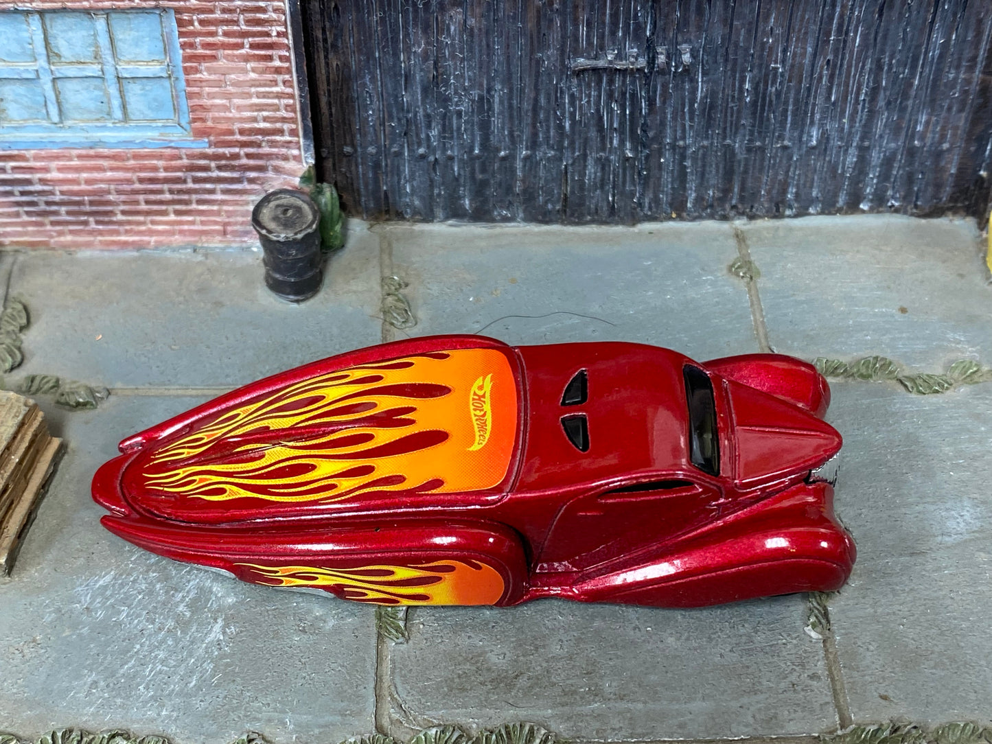 Loose Hot Wheels - Ooz Coupe - Dark Red with Flames