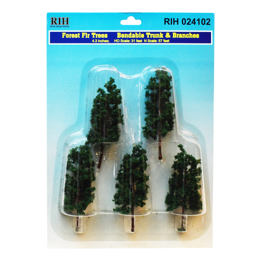 Rock Island Hobby RIH024102 Forest Fir Trees with bendable trunk and branches; HO Scale: 31 ft; N scale: 57 ft; O scale 17 ft. — exact Rock Island Hobby product image