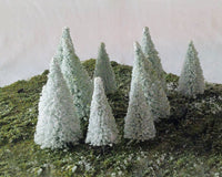 Rock Island Hobby 024200 Snow-Covered Dense Pine Trees, 3.2"-4.3" (12-Pack) — exact Rock Island Hobby product image