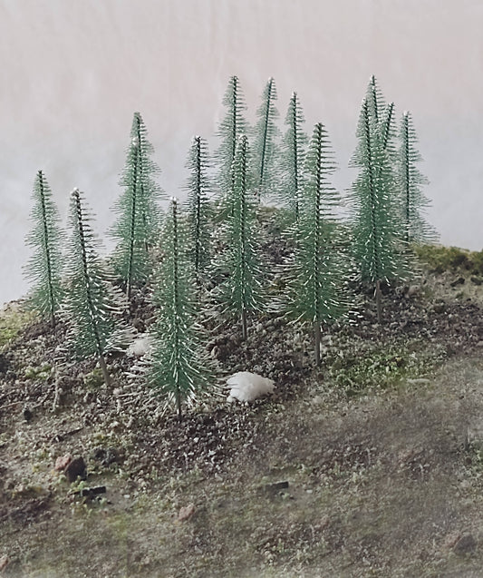 Rock Island Hobby RIH024202 Snow Covered Fir 8pc 3.5"; 8pc 4.3" — exact Rock Island Hobby product image