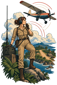Vintage Aviation Pin-Up T-Shirt – Edition 29 artwork close-up