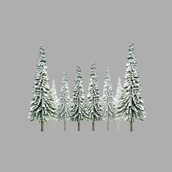 JTT Z Scale Super Scenic Snow-Covered Evergreen Trees - 1"-2", 55-Pack | 92005
