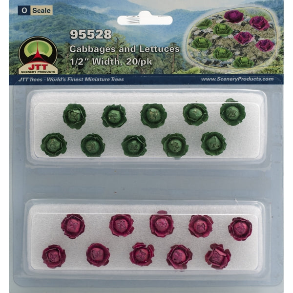 JTT O Scale Cabbages & Lettuces - 1/2", 20-Pack | 95528