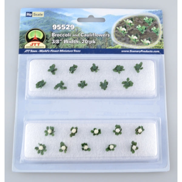 JTT HO Scale Broccoli & Cauliflowers - 3/8", 20-Pack | 95529 — exact product reference