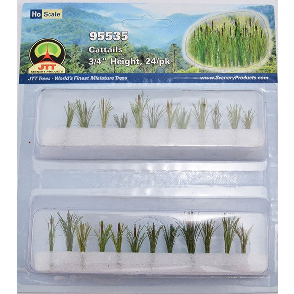 JTT HO Scale Cattails - 3/4", 24-Pack | 95535 — exact product reference