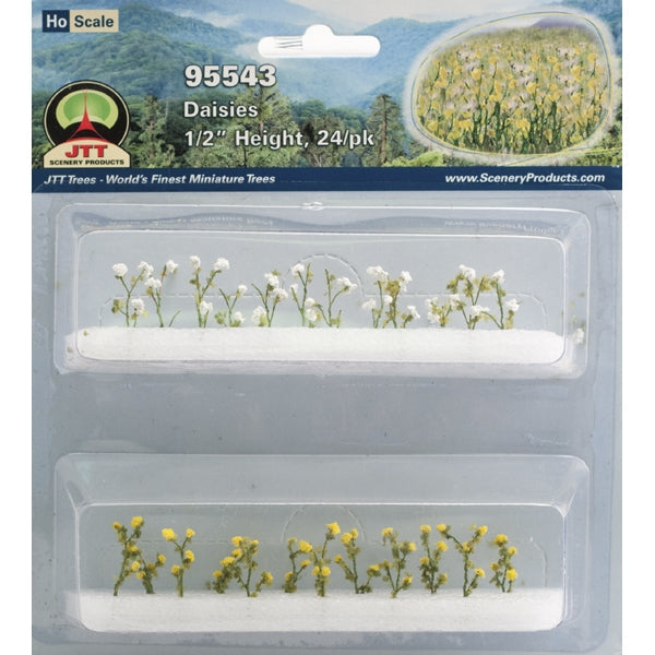 JTT HO Scale Daisies - 1/2", 24-Pack | 95543
