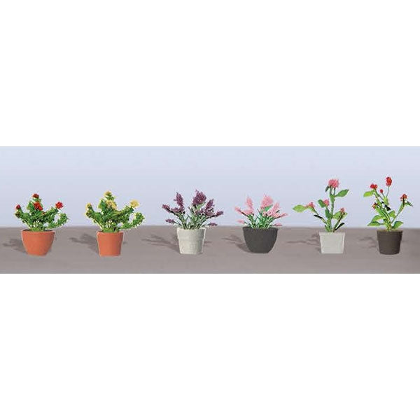 JTT O Scale Potted Flower Assortment #1 - 6-Pack | 95566