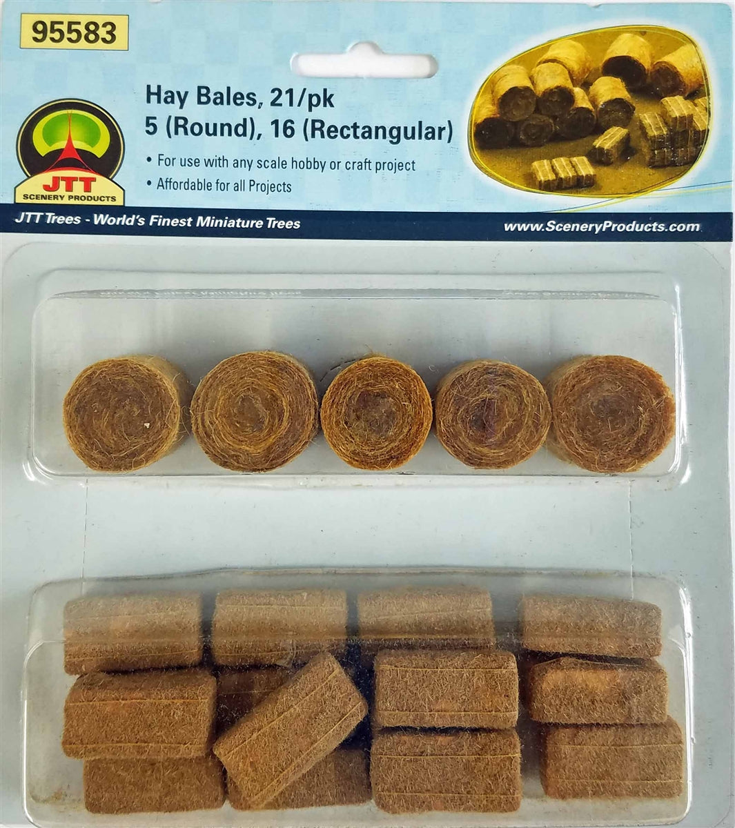 JTT O Scale Round & Rectangular Hay Bales | 95583– product image