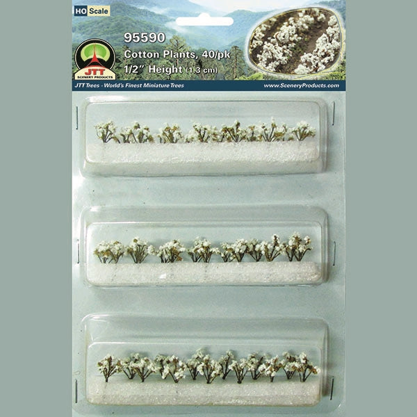 JTT HO Scale Cotton Plants - 40-Pack | 95590 — exact product reference