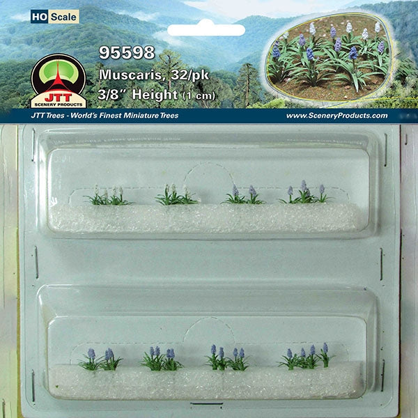 JTT HO Scale Muscaris Flowers - 32-Pack | 95598 — exact product reference