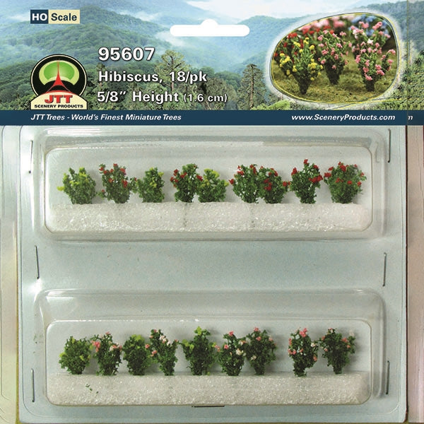 JTT HO Scale Hibiscus - 18-Pack | 95607
