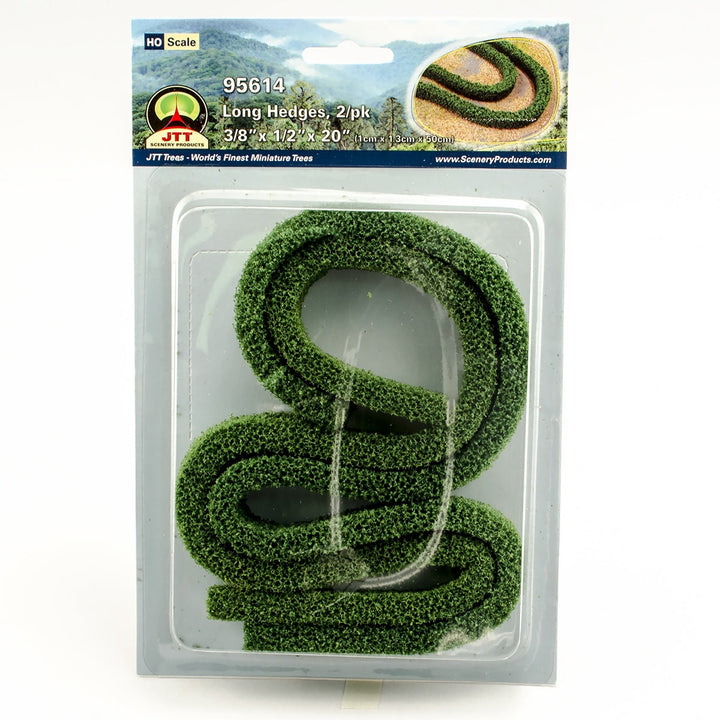 JTT HO Scale Long Hedges - 3/8" × 1/2" × 20", 2-Pack | 95614 — exact product reference