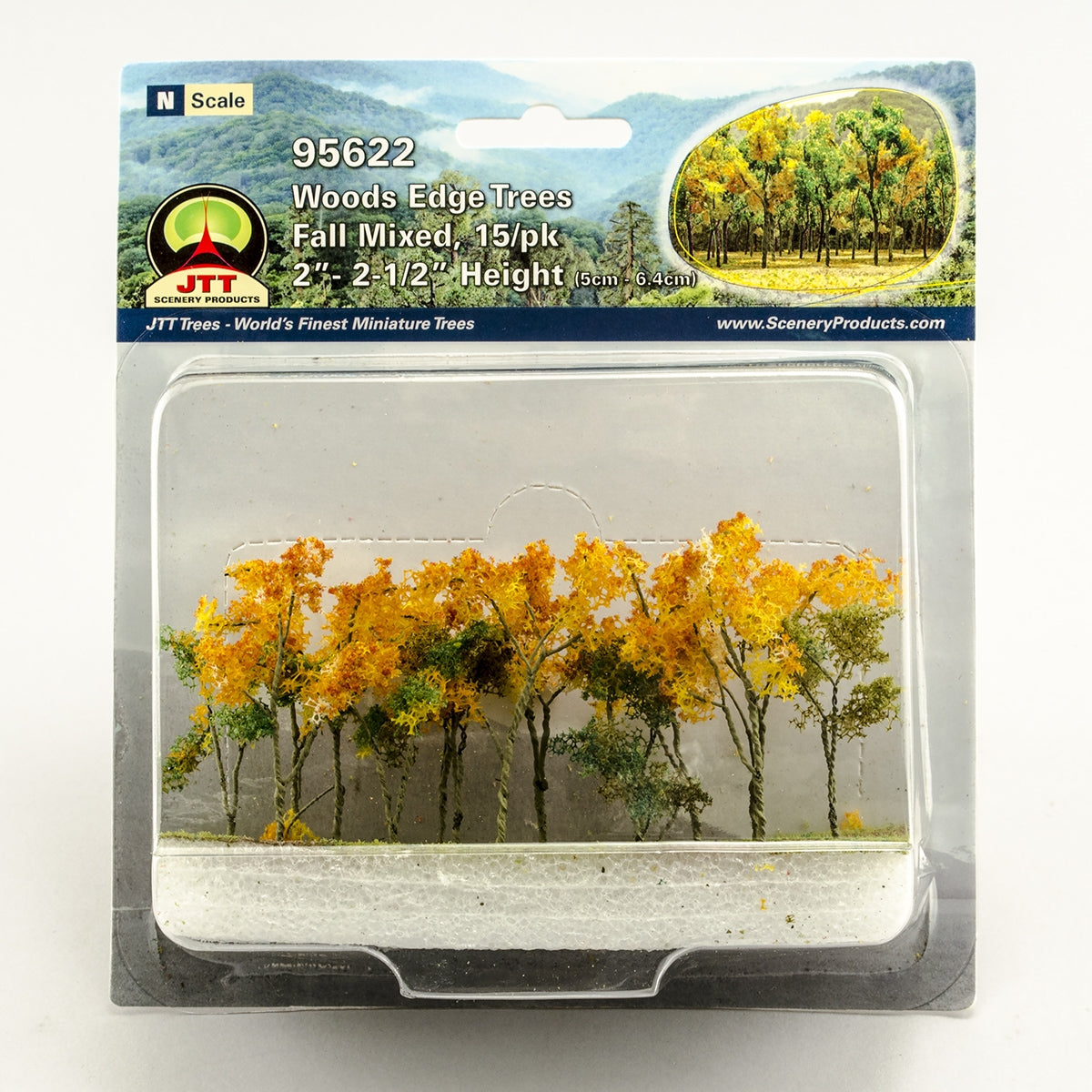 JTT N Scale Woods Edge Trees - Fall Mixed, 2"-2.5", 15-Pack | 95622– product image
