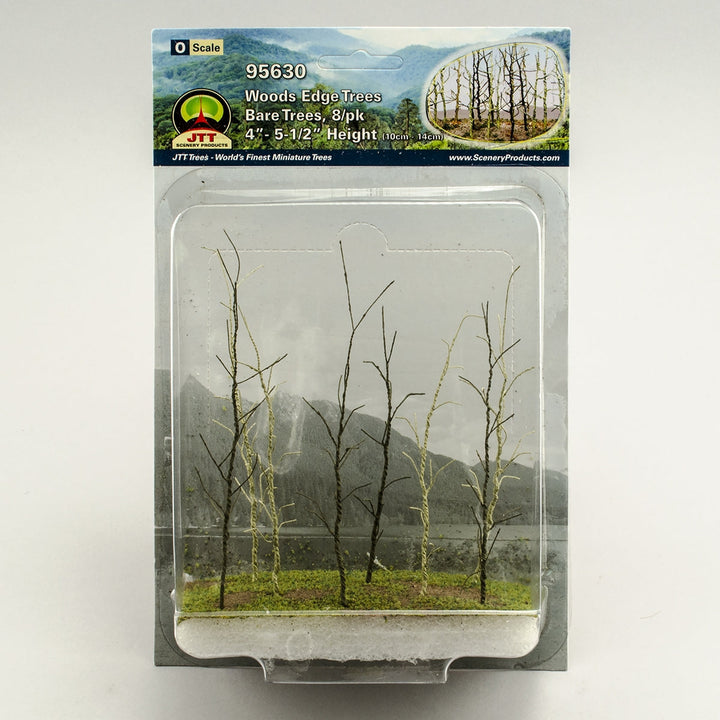 JTT O Scale Woods Edge Trees - Bare, 4"-5.5", 8-Pack | 95630 — exact product reference