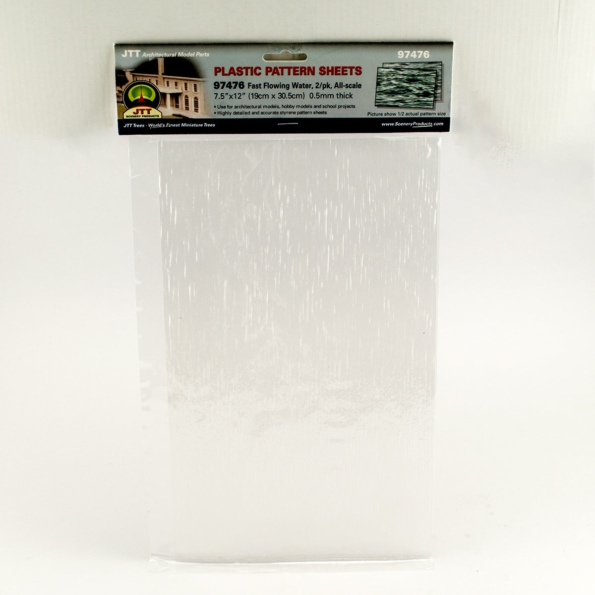 JTT Fast Flowing Water Pattern Sheets - 30 mm, 2-Pack | 97476 — exact product reference