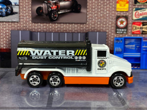 Loose Hot Wheels - Water Department Water Tanker (1991) - White, Orange and Black