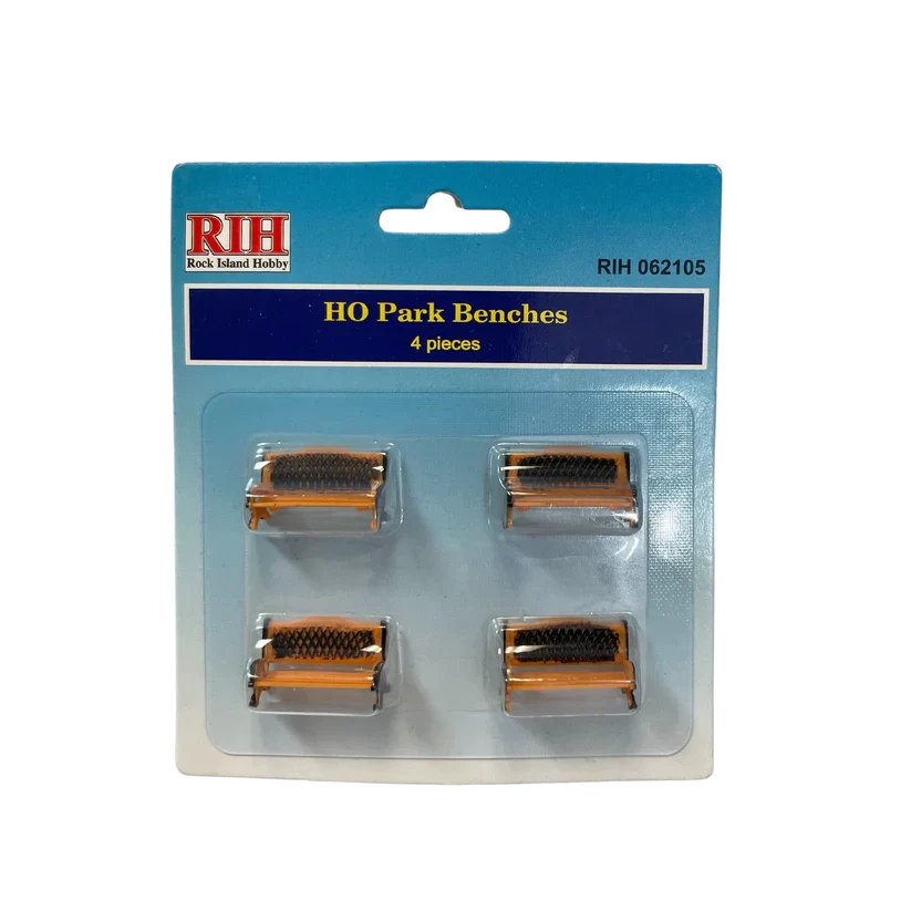 Rock Island Hobby HO Scale Park Benches 4 Pack — exact product view