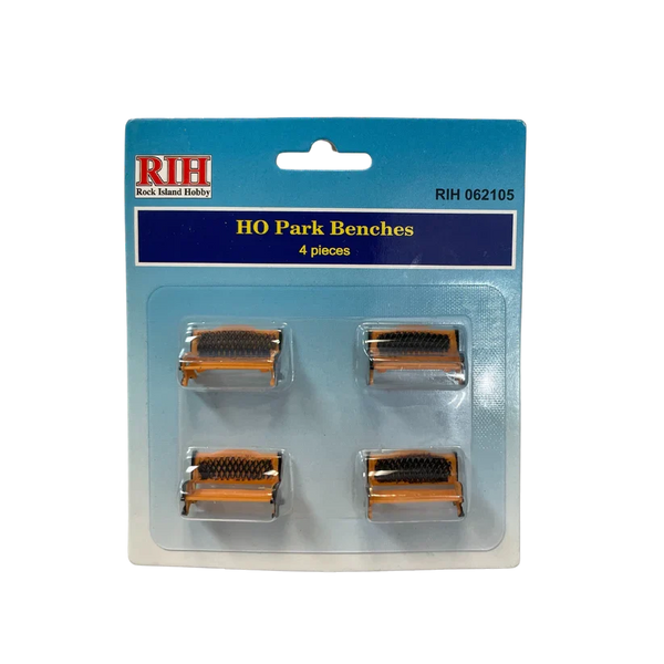 Rock Island Hobby HO Scale Park Benches 4 Pack — exact product view