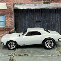 Custom Hot Wheels - 1967 Chevy Camaro - Pearl White - Chrome AMR Wheels - Rubber Tires