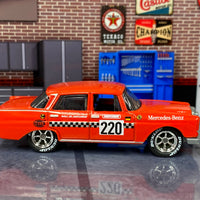 Custom Matchbox - Mercedes-Benz 220 SE - Red 220 Racing Livery - Chrome Race Wheels - Dunlop Slicks