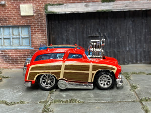 Custom Hot Wheels - Surf' N Turf' - Red - Chrome BBS Wheels - Rubber Tires