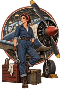 Vintage Aviation Pin-Up T-Shirt – Edition 17 artwork close-up