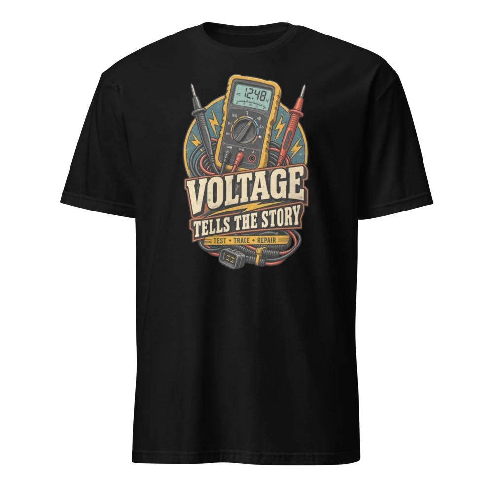 Voltage Tells the Story unisex T-shirt product mockup