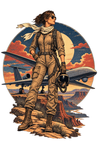 Vintage Aviation Pin-Up T-Shirt – Edition 40 artwork close-up