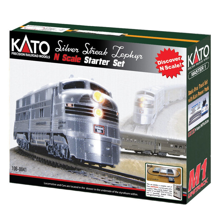 Kato N Silver Streak Zephyr Starter Set E5A W/ Track and Power Pack — exact product reference