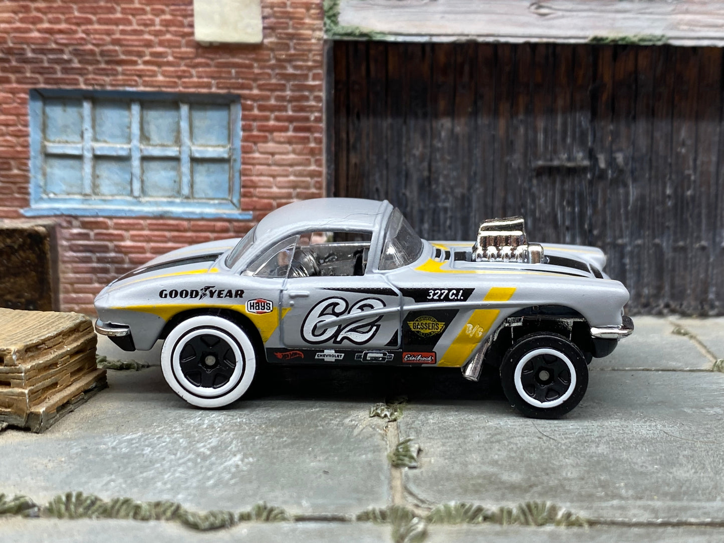 Loose Hot Wheels - 1962 Chevy Corvette Gasser - Grey and Black