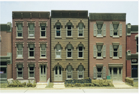 DPM Townhouse Flats (Front Wall Only)- Woodland Scenics DPM Landmark Structures(R) -- Kit - 7-5/16 x 1/8"  18.5 x 3.17cm (11400) product view 2