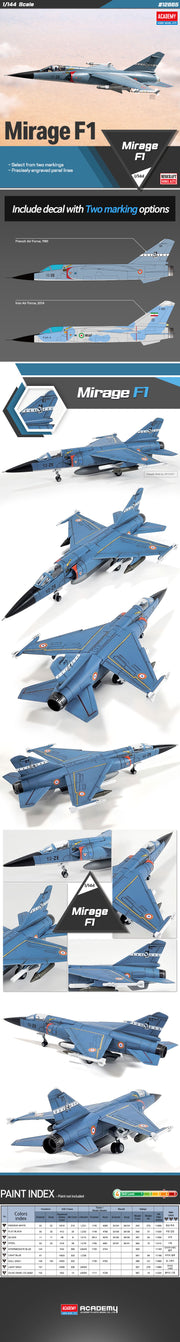 Academy Mirage F1 1/144 Scale Model Kit (12665) — official Academy product view 2