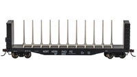 Bachmann HO 52-Foot Center-Beam Flatcar with Lumber Load - Northern Pacific #67022 — manufacturer product view 2