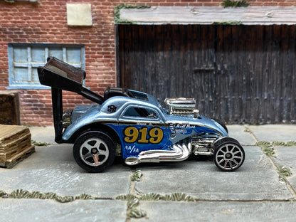 Loose Hot Wheels Fiat 500C Dragster – Blue #919 | Cartoon Drag Racing Casting History