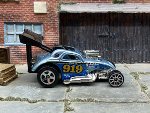 Loose Hot Wheels Fiat 500C Dragster – Blue #919 | Cartoon Drag Racing Casting History