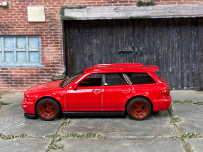 Custom Hot Wheels - 1994 Audi Avant RS2 - Red - Red Mag Wheels - Rubber Tires