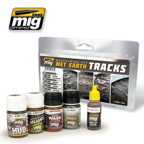 AMMO by Mig Jimenez A.MIG-7438 Wet Earth Tracks Weathering Set