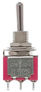 Miniatronics 3622005 Miniature Toggle Switches, SPDT 5Amp 120V Momentary (5-pack) — exact product view