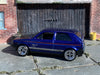 Custom Hot Wheels - Volkswagen Golf - Blue - Chrome 4 Spoke Wheels - Rubber Tires