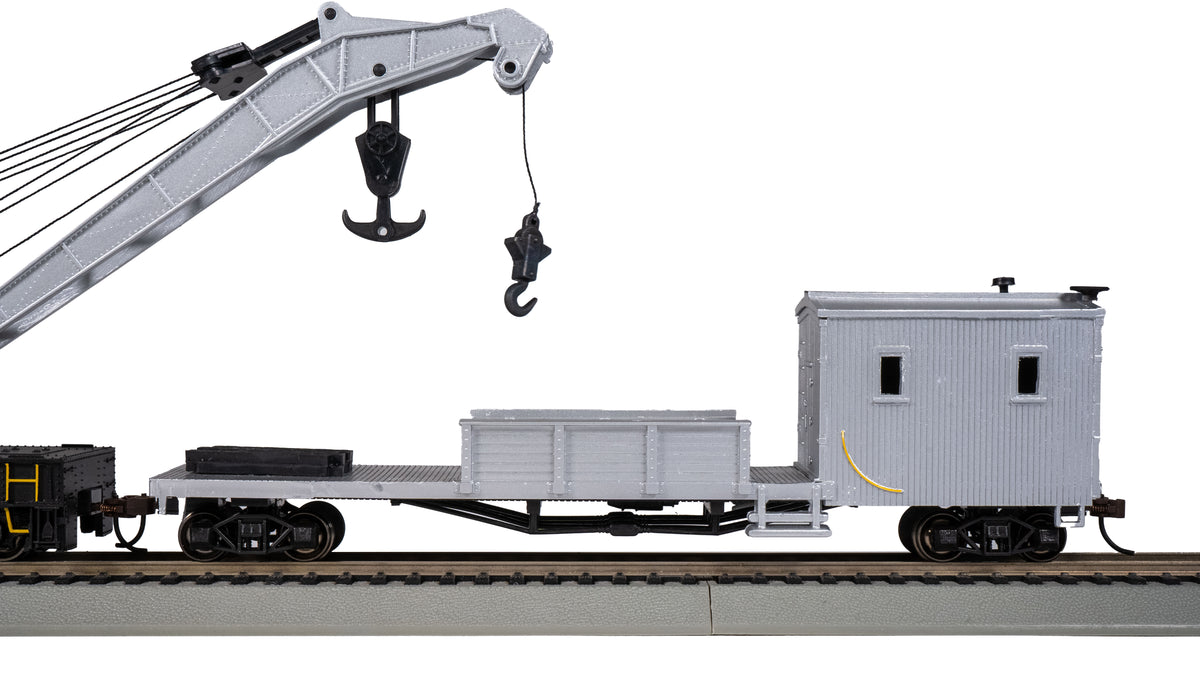 Bachmann HO Scale 250-Ton Steam Crane & Boom Tender - Painted Unlettered — manufacturer product view 3
